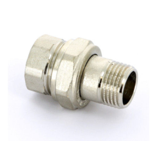 Разъемное соединение прямое Uni-Fitt НВ 1 1/2 с плоской прокладкой никелированное 507313