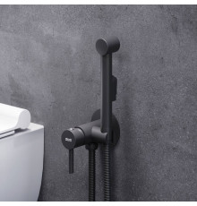 Смеситель гигиенический Dorff Logic встраиваемый с лейкой и шлангом черный D3075000BL