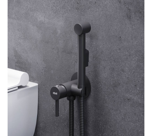Смеситель гигиенический Dorff Logic встраиваемый с лейкой и шлангом черный D3075000BL