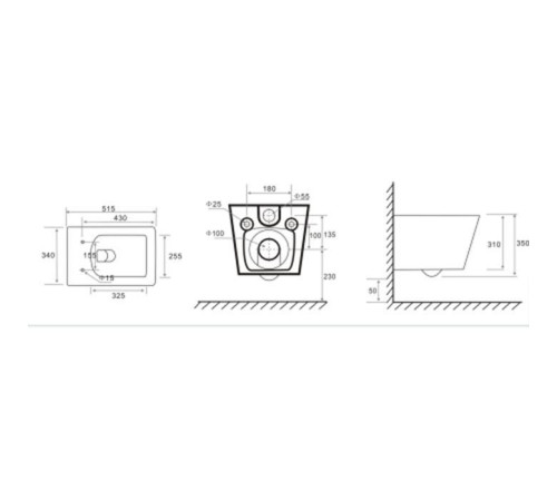 Унитаз подвесной TECE TECEspring S Regular безободковый Tornado flush сиденье Slim белый 9700996
