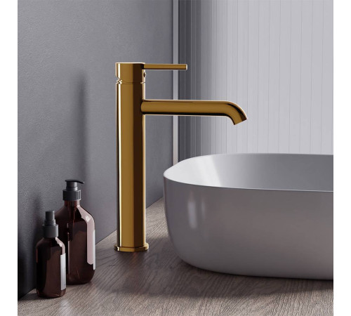 Смеситель для раковины Damixa Scandinavian Pure высокий золото 360250600