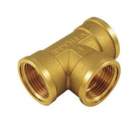 Тройник резьбовой латунный Tiemme 3/4x3/8x3/4 ВР 1500544