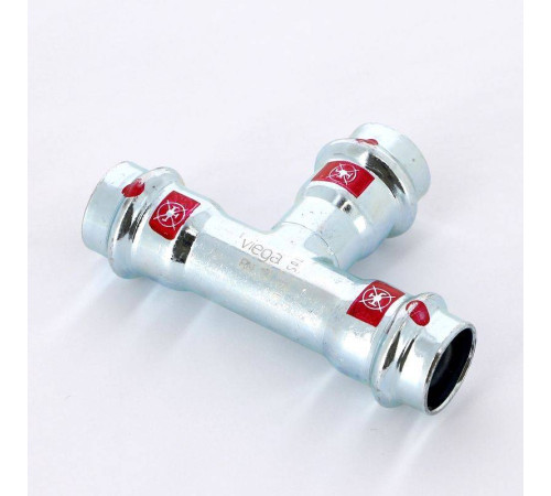 Тройник пресс Viega Prestabo оцинкованная сталь 18 мм 558628