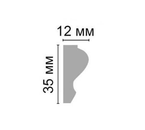 Молдинг гладкий DECOMASTER A033 полистирол 35х12х2000 мм A033