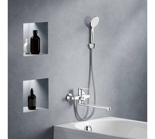 Смеситель для ванны и душа AM.PM Apollo с длинным изливом и душевым набором 479500000