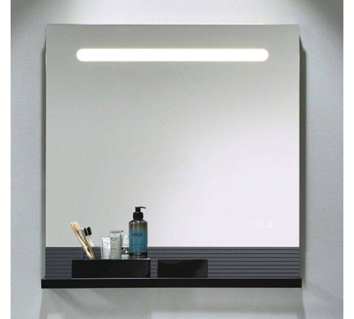 Зеркало Burgbad Fiumo 800x150x817 мм с подсветкой и рейлингом Graphit Softmatt SFXP080F3958