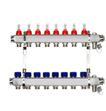 Комплект коллекторов Ридан SSM-8RF set с расходомерами и кронштейнами 8 контуров 088U0958R
