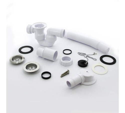 Слив-перелив для ванны McAlpine раздвижной L380-700 мм с пробкой и цепочкой MRB1-EX