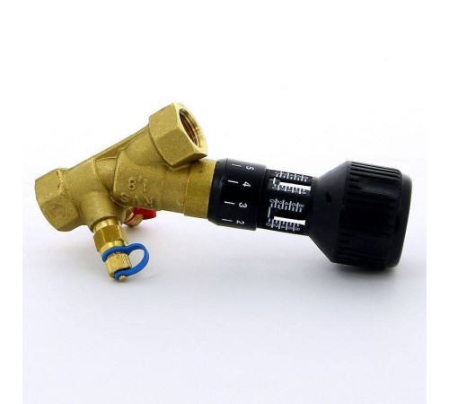 Клапан балансировочный ручной Cimberio CIM 747OT 1/2 ВВ с 2 ниппелями CIM 747OT N 1/2