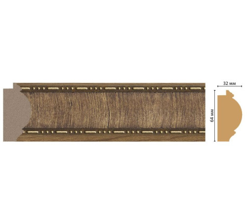 Багет интерьерный DECOMASTER 176-3 64x32x2900 мм 176-3