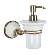 Дозатор для жидкого мыла подвесной Tivoli World Harmony 108 керамический белый бронза TWHA108bi/br