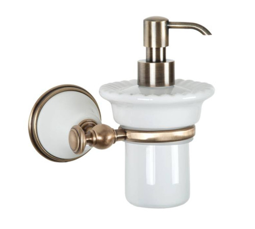 Дозатор для жидкого мыла подвесной Tivoli World Harmony 108 керамический белый бронза TWHA108bi/br