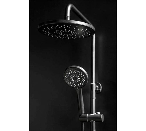 Душевая стойка с верхним душем Boheme Spectre черный матовый 458-B