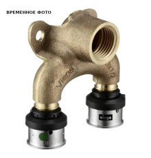 Водорозетка двойная пресс Viega Smartpress 16х1/2 бронза 730413