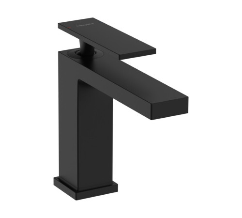 Смеситель для раковины Hansgrohe Tecturis E 110 со сливным гарнитуром матовый черный 73010670