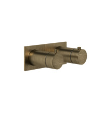 Смеситель для душа Gessi Ingranaggio встраиваемый, термостатический, цвет Antique Brass 63336#713