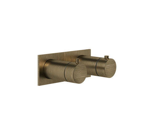 Смеситель для душа Gessi Ingranaggio встраиваемый, термостатический, цвет Antique Brass 63336#713
