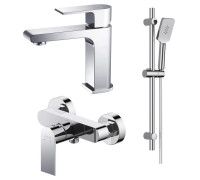 Набор смесителей 3 в 1 Aquanet Лира Set (AQ1410CR+AQ1460CR+AQ2018CR) хром AQ1431CR