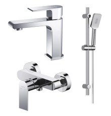 Набор смесителей 3 в 1 Aquanet Лира Set (AQ1410CR+AQ1460CR+AQ2018CR) хром AQ1431CR