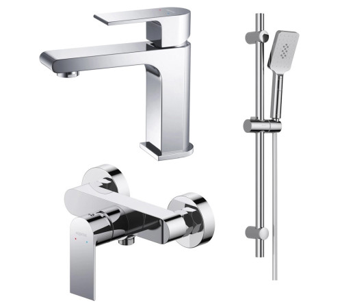 Набор смесителей 3 в 1 Aquanet Лира Set (AQ1410CR+AQ1460CR+AQ2018CR) хром AQ1431CR