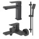 Набор смесителей 3 в 1 Aquanet Лира Set (AQ1410MB+AQ1440MB+AQ2018MB) матовый черный AQ1430MB