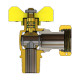 Кран шаровой угловой для газа Tiemme 1/2 НР/ВР ручка-бабочка желтая 2220002