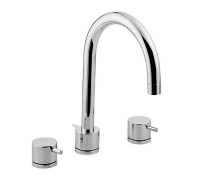 Смеситель для раковины Cisal Less New на 3 отверстия с клапаном хром LN00106021
