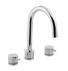 Смеситель для раковины Cisal Less New на 3 отверстия с клапаном хром LN00106021
