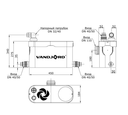 Канализационная насосная установка Vandjord CITILIFT TRIO 76511001