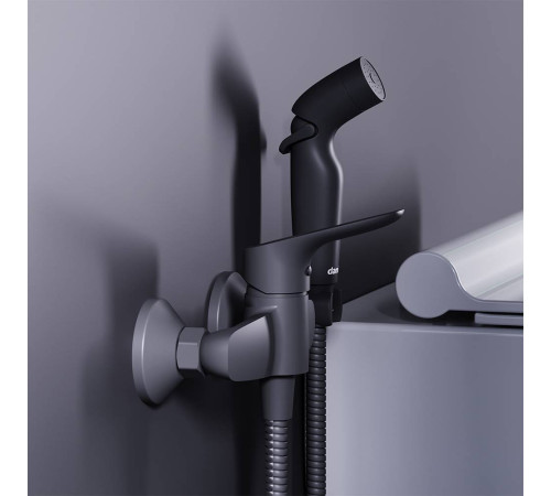 Смеситель для душа с гигиеническим душем AM.PM Like черный матовый 778000300