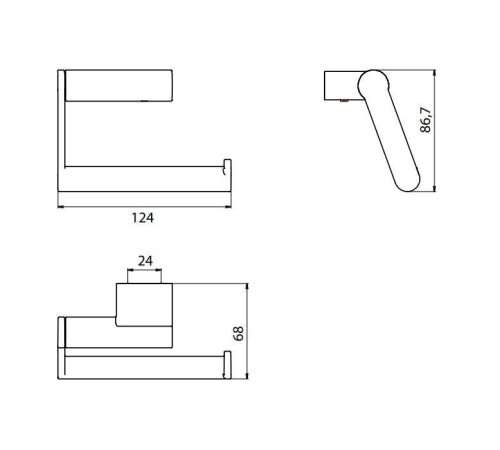 Держатель туалетной бумаги emco System2 без крышки подвесной хром 3500 001 07