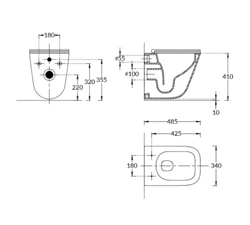 Унитаз подвесной Kerama Marazzi Cubo 34х48 см смыв торнадо с сиденьем CU.T.wc.02