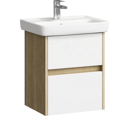 Тумба под умывальник подвесная AQUATON Сити 500х590х380 мм 2 ящика дуб балтийский CI0105DB