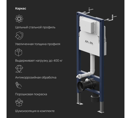 Инсталляция для подвесного унитаза AM.PM PrimeFit L с механической клавишей I012709.0101
