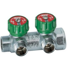 Коллектор регулирующий FAR 3/4 ВР-НР 2 отвода 1/2 НР межосевое расстояние 45 мм плоское уплотнение FK 3821 3412TP