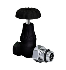 Вентиль ручной прямой SR Rubinetterie Floral Old Style 1/2 черный матовый 0338-1500VC0S