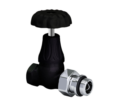 Вентиль ручной прямой SR Rubinetterie Floral Old Style 1/2 черный матовый 0338-1500VC0S