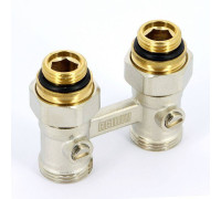 Узел нижнего подключения REHAU прямой с шаровыми кранами 1/2 x 3/4 EK 240727