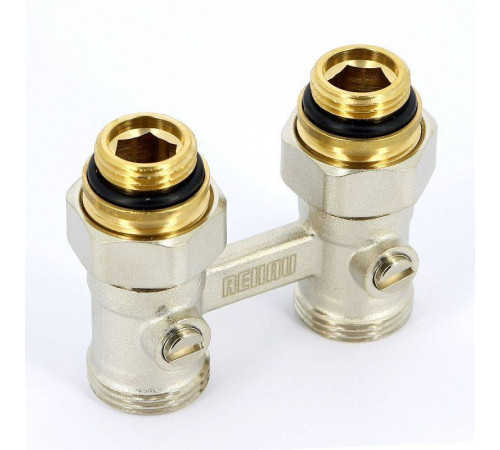 Узел нижнего подключения REHAU прямой с шаровыми кранами 1/2 x 3/4 EK 240727
