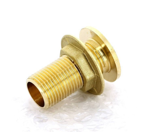 Выпуск резервуарный Tiemme 1/2 НР с фланцем контргайкой и заглушкой 1500153