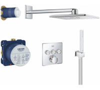 Душевая система с термостатом Grohe Grohtherm SmartControl и верхним душем Rainshower SmartActive Cube 310 хром 34706000
