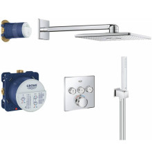 Душевая система с термостатом Grohe Grohtherm SmartControl и верхним душем Rainshower SmartActive Cube 310 хром 34706000