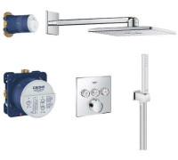 Душевая система с термостатом Grohe Grohtherm SmartControl и верхним душем Rainshower SmartActive Cube 310 хром 34712000