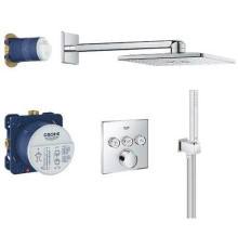 Душевая система с термостатом Grohe Grohtherm SmartControl и верхним душем Rainshower SmartActive Cube 310 хром 34712000