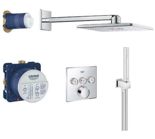 Душевая система с термостатом Grohe Grohtherm SmartControl и верхним душем Rainshower SmartActive Cube 310 хром 34712000