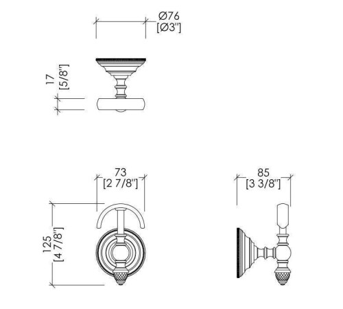 Крючок для полотенец Devon&Devon Black Diamond подвесной хром BLKD522CR