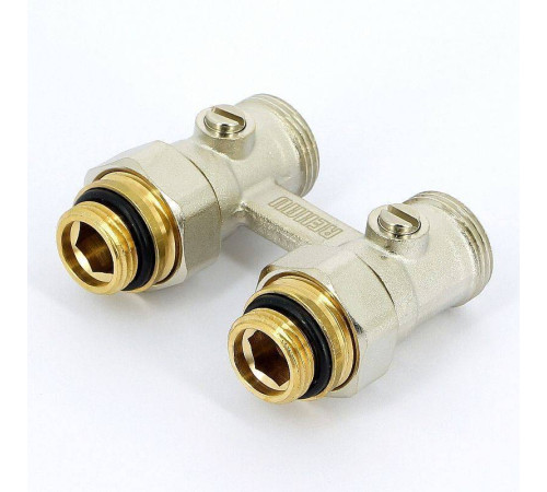 Узел нижнего подключения REHAU прямой с шаровыми кранами 1/2 x 3/4 EK 240727