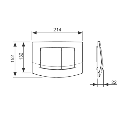 Панель смыва для унитаза TECE Ambia две клавиши белый 9240200