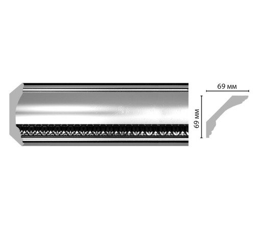 Плинтус потолочный DECOMASTER 100C-63 полистирол 69х69х2400 мм 100C-63