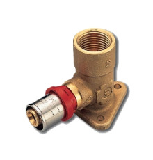 Водорозетка прессовая Tiemme 16x2.0-1/2 ВР с фланцем 3 отверстия высота 53 мм 1650004